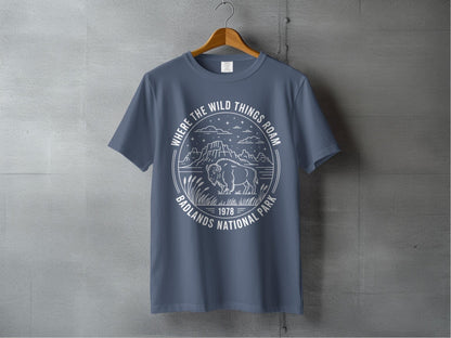 "Where The Wild Things Roam" Badlands National Park T-Shirt - S - Sloth & Duck