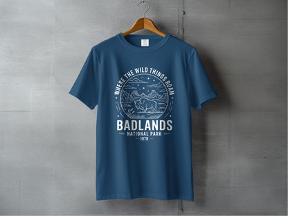 "Where The Wild Things Roam" Badlands National Park T-Shirt - S - Sloth & Duck