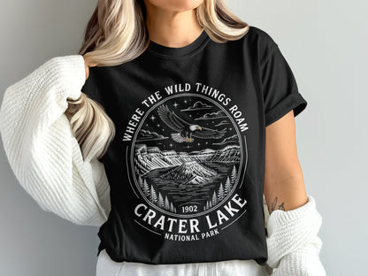 "Where The Wild Things Roam" Crater Lake National Park Shirt - S - Sloth & Duck