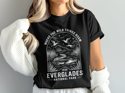 "Where The Wild Things Roam" Everglades National Park T-Shirt - S - Sloth & Duck