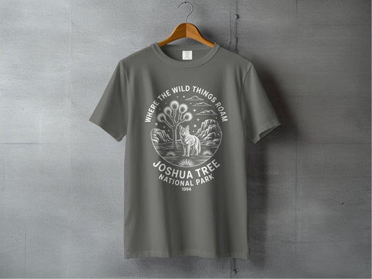 "Where The Wild Things Roam" Joshua Tree National Park Wild T-Shirt - S - Sloth & Duck