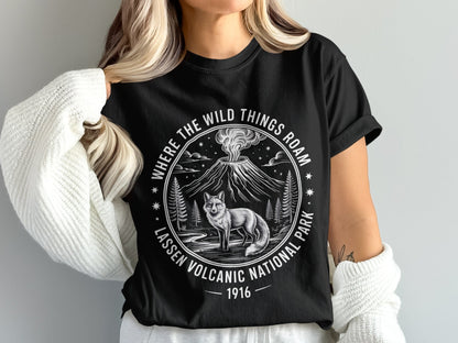 "Where The Wild Things Roam" Lassen Volcanic National Park Shirt - S - Sloth & Duck