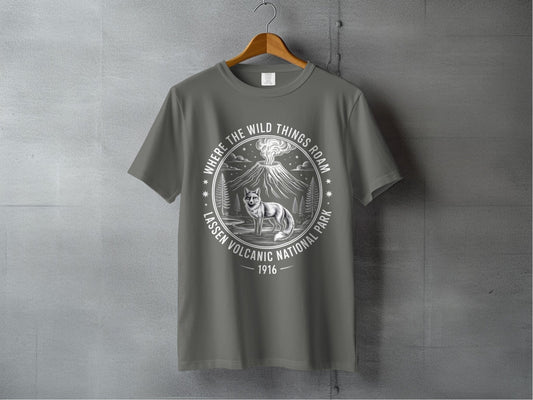 "Where The Wild Things Roam" Lassen Volcanic National Park Shirt - S - Sloth & Duck