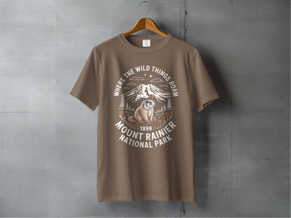 "Where The Wild Things Roam" Mount Rainier National Park Marmot T-Shirt - S - Sloth & Duck