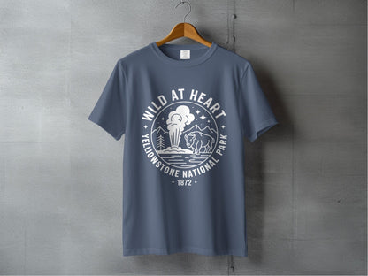 "Wild At Heart" Yellowstone National Park T-Shirt - S - Sloth & Duck