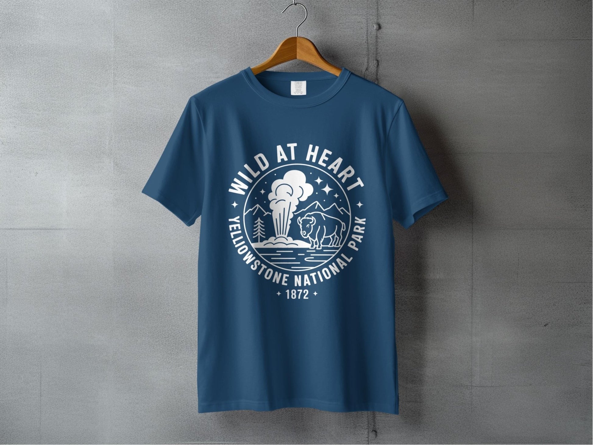 "Wild At Heart" Yellowstone National Park T-Shirt - S - Sloth & Duck