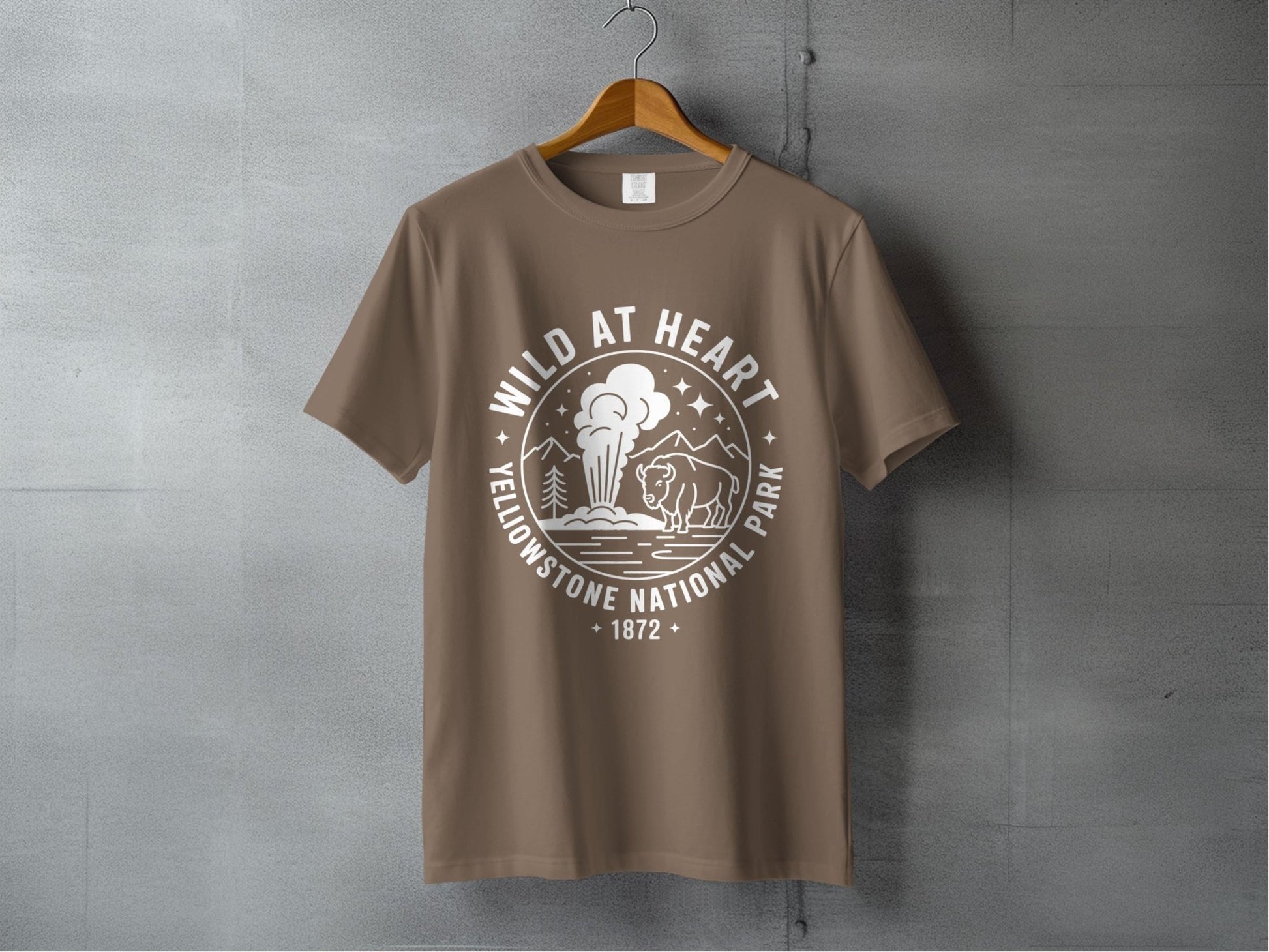 "Wild At Heart" Yellowstone National Park T-Shirt - S - Sloth & Duck