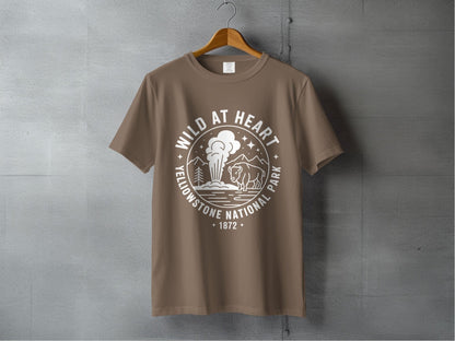 "Wild At Heart" Yellowstone National Park T-Shirt - S - Sloth & Duck