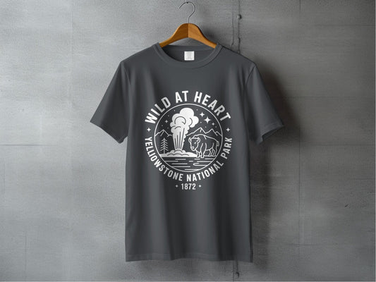 "Wild At Heart" Yellowstone National Park T-Shirt - S - Sloth & Duck