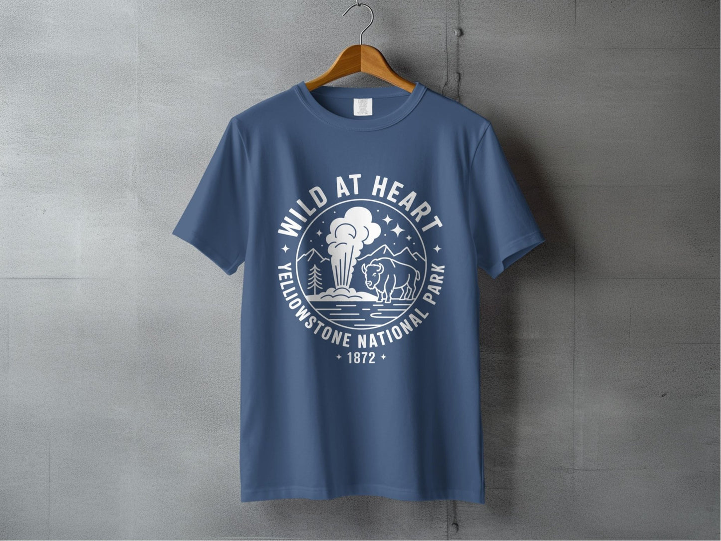 "Wild At Heart" Yellowstone National Park T-Shirt - S - Sloth & Duck