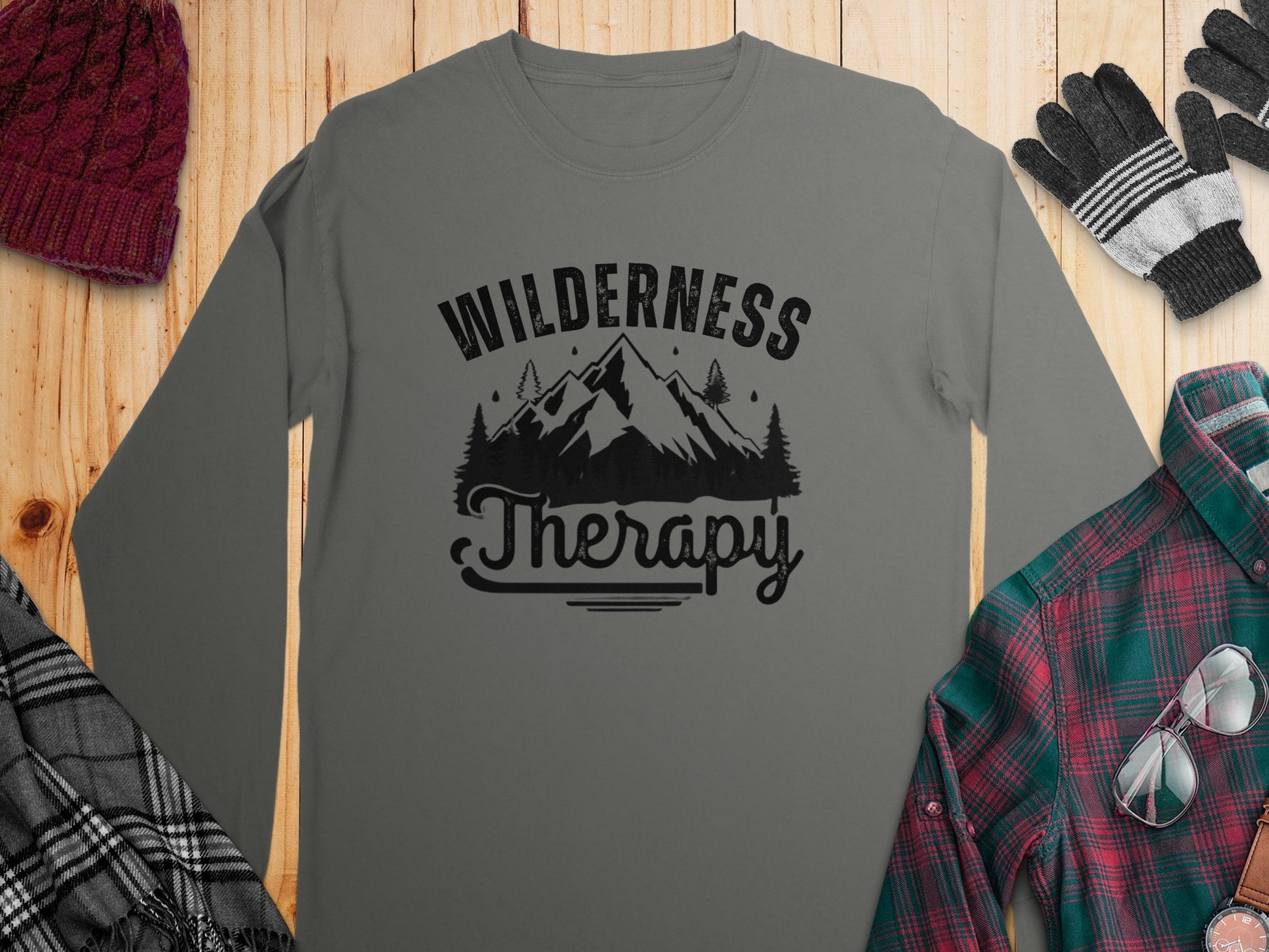 "Wilderness Therapy" Long Sleeve Shirt - Long Sleeve T-Shirt - Sloth & Duck
