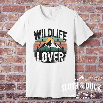 "Wildlife Lover" T-Shirt featuring Mountain Design - T-Shirt - S - Sloth & Duck