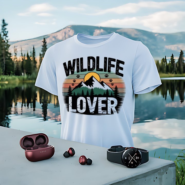 "Wildlife Lover" T-Shirt featuring Mountain Design - T-Shirt - S - Sloth & Duck