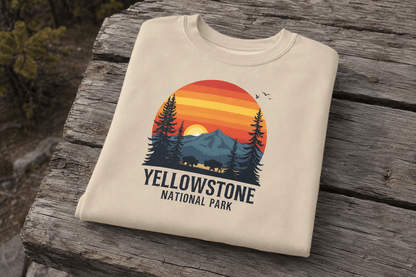 Yellowstone National Park Crewneck Sweatshirt -Ash - Sloth & Duck