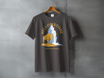 Yellowstone National Park Geysers Not Emails Graphic Tee - S - Sloth & Duck