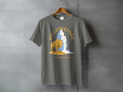 Yellowstone National Park Geysers Not Emails Graphic Tee - S - Sloth & Duck
