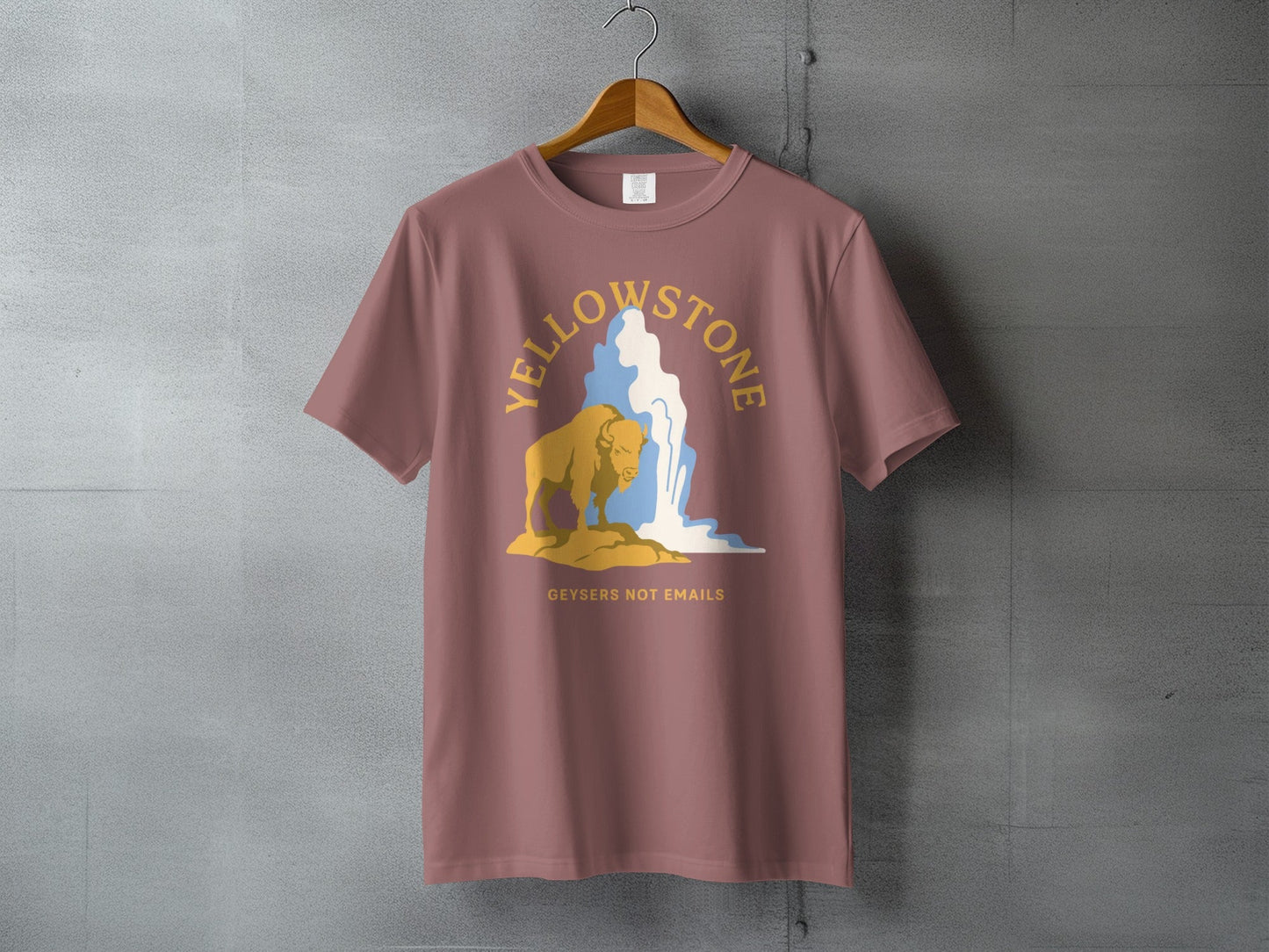 Yellowstone National Park Geysers Not Emails Graphic Tee - S - Sloth & Duck
