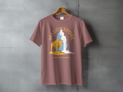 Yellowstone National Park Geysers Not Emails Graphic Tee - S - Sloth & Duck