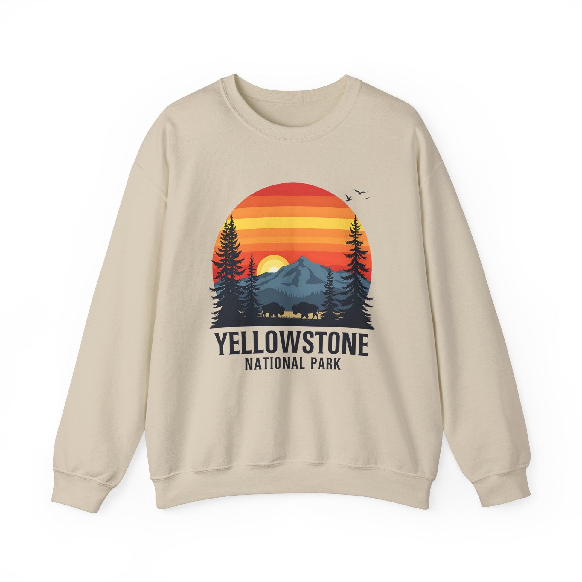 "Yellowstone National Park" Crewneck Sweatshirt - Sand - Sloth & Duck