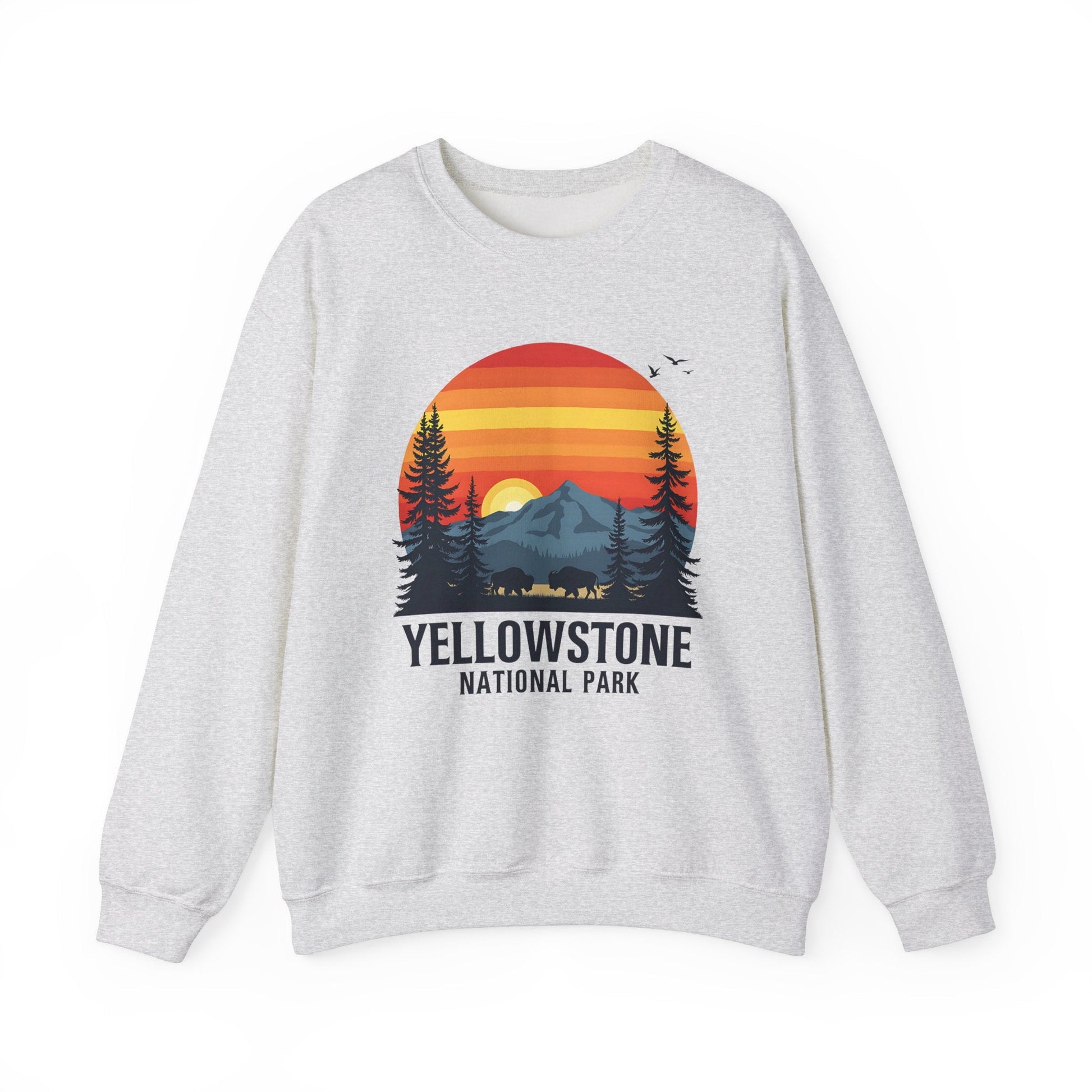 "Yellowstone National Park" Crewneck Sweatshirt - Ash - Sloth & Duck