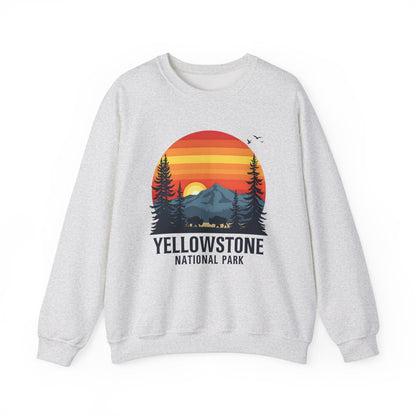 "Yellowstone National Park" Crewneck Sweatshirt - Ash - Sloth & Duck