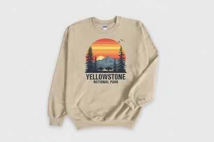 "Yellowstone National Park" Crewneck Sweatshirt - Ash - Sloth & Duck