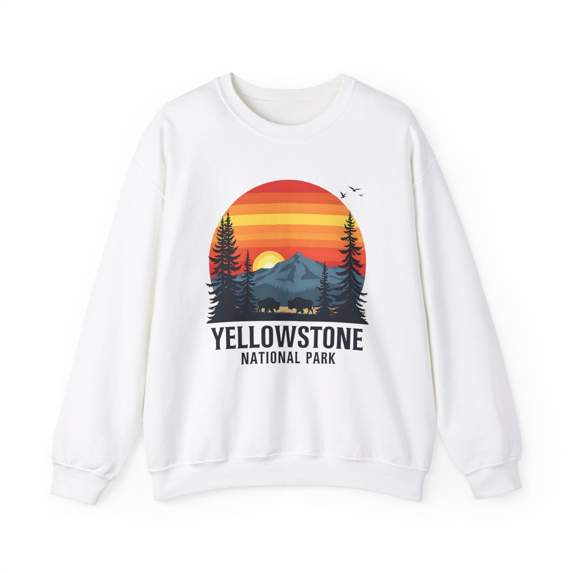 "Yellowstone National Park" Crewneck Sweatshirt - Ash - Sloth & Duck