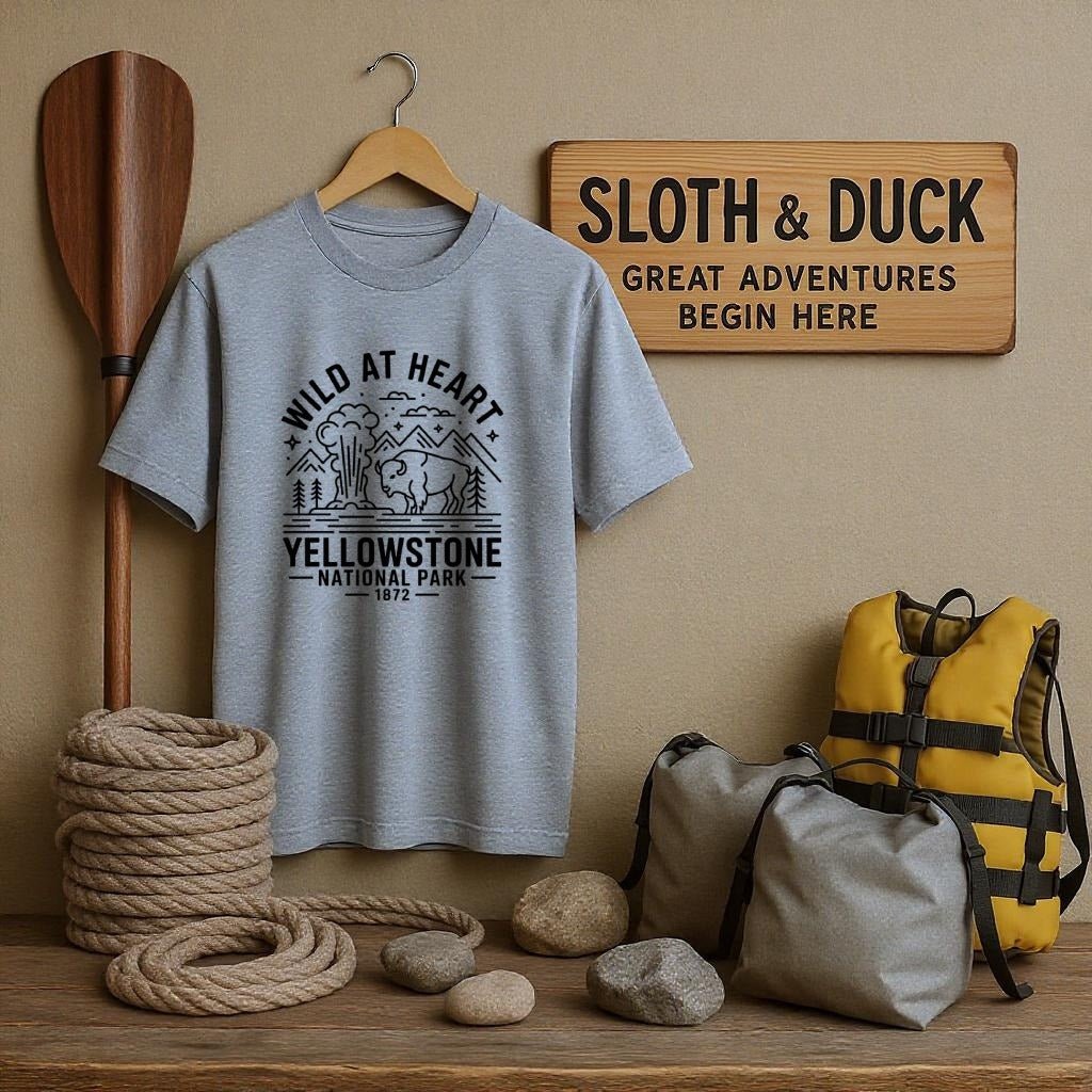Yellowstone National Park T-Shirt - S - Sloth & Duck