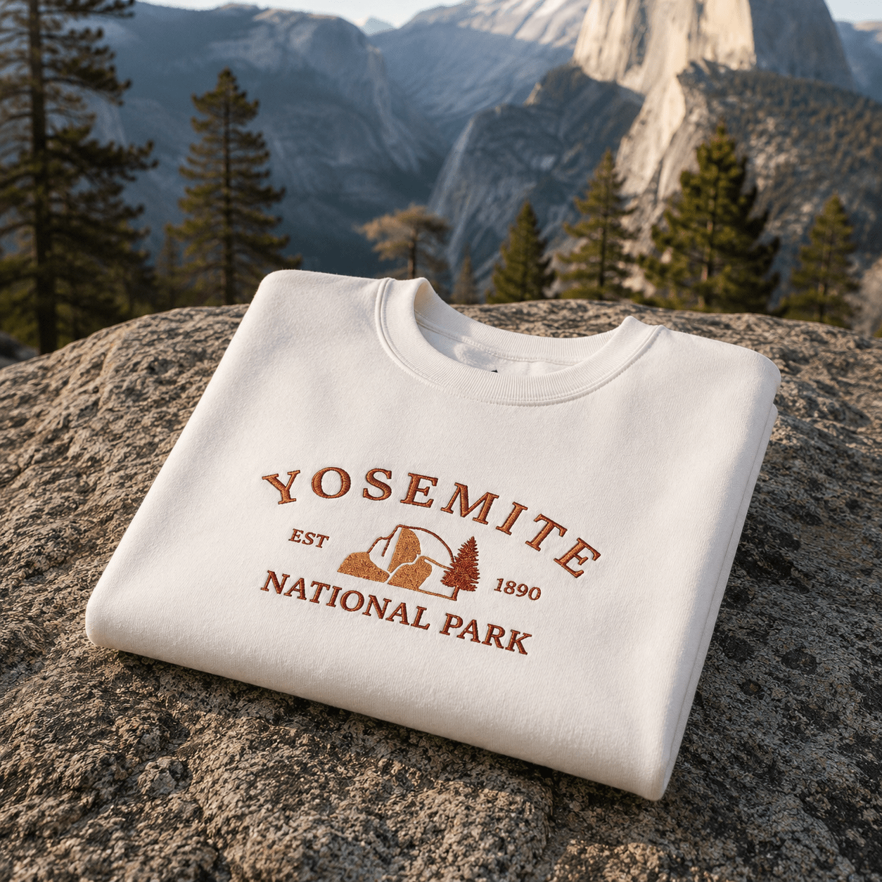 Yosemite National Park Crewneck Sweatshirt -S - Sloth & Duck
