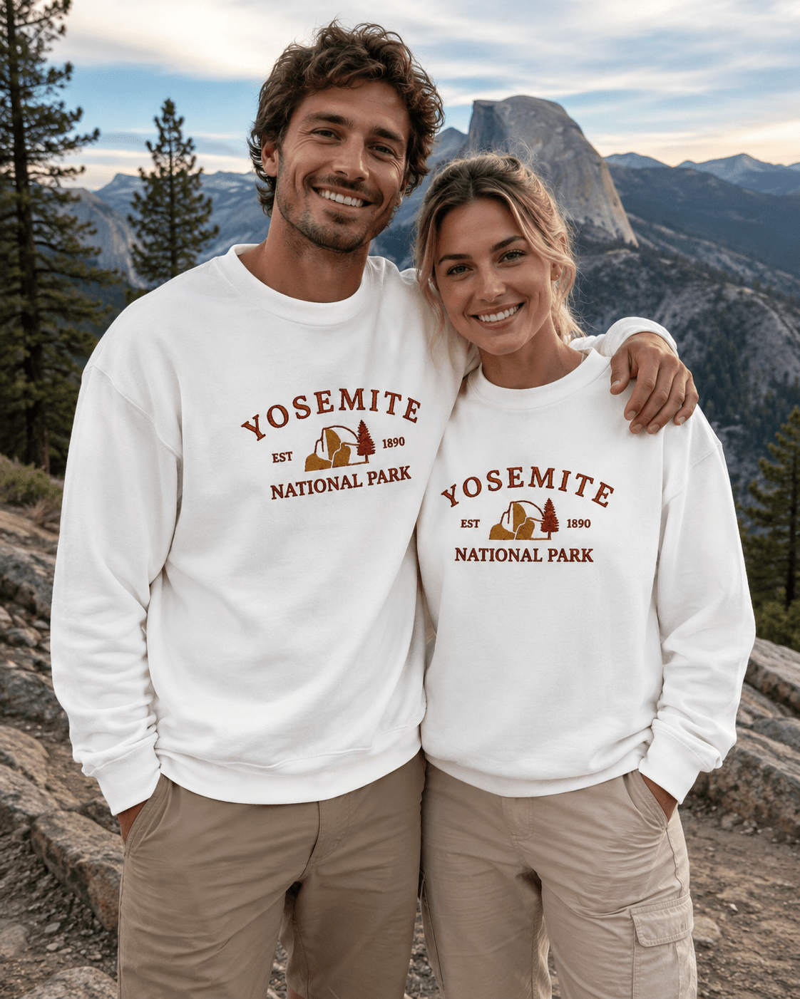 Yosemite National Park Crewneck Sweatshirt -S - Sloth & Duck