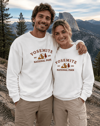 Yosemite National Park Crewneck Sweatshirt -S - Sloth & Duck