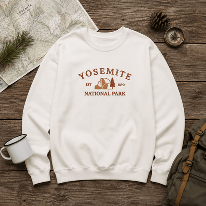 Yosemite National Park Crewneck Sweatshirt -S - Sloth & Duck