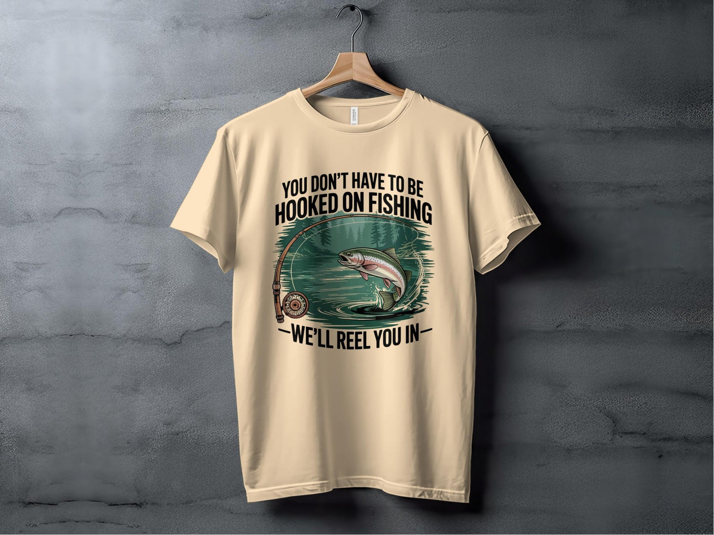 "You Don't Have to Be Hooked on Fishing" T-Shirt - T-Shirt - S - Sloth & Duck