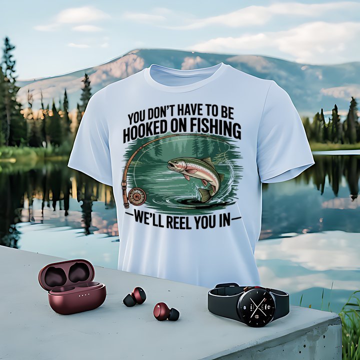 "You Don't Have to Be Hooked on Fishing" T-Shirt - T-Shirt - S - Sloth & Duck