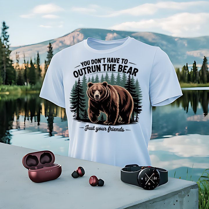 "You Don't Have To Outrun The Bear Just Your Friends" T-Shirt - T-Shirt - S - Sloth & Duck