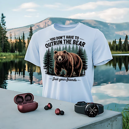 "You Don't Have To Outrun The Bear Just Your Friends" T-Shirt - T-Shirt - S - Sloth & Duck