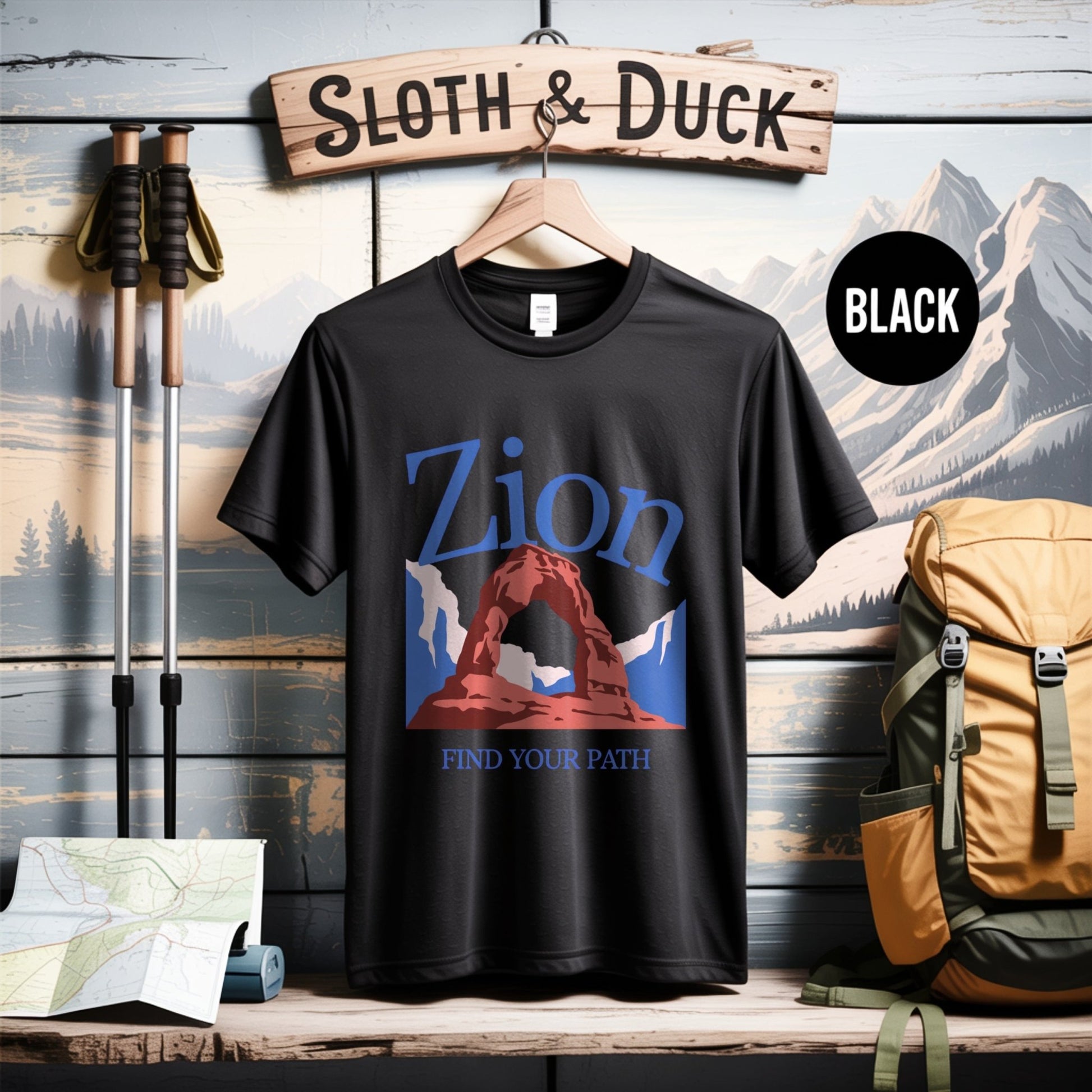 Zion National Park "Find Your Path" T-Shirt - S - Sloth & Duck