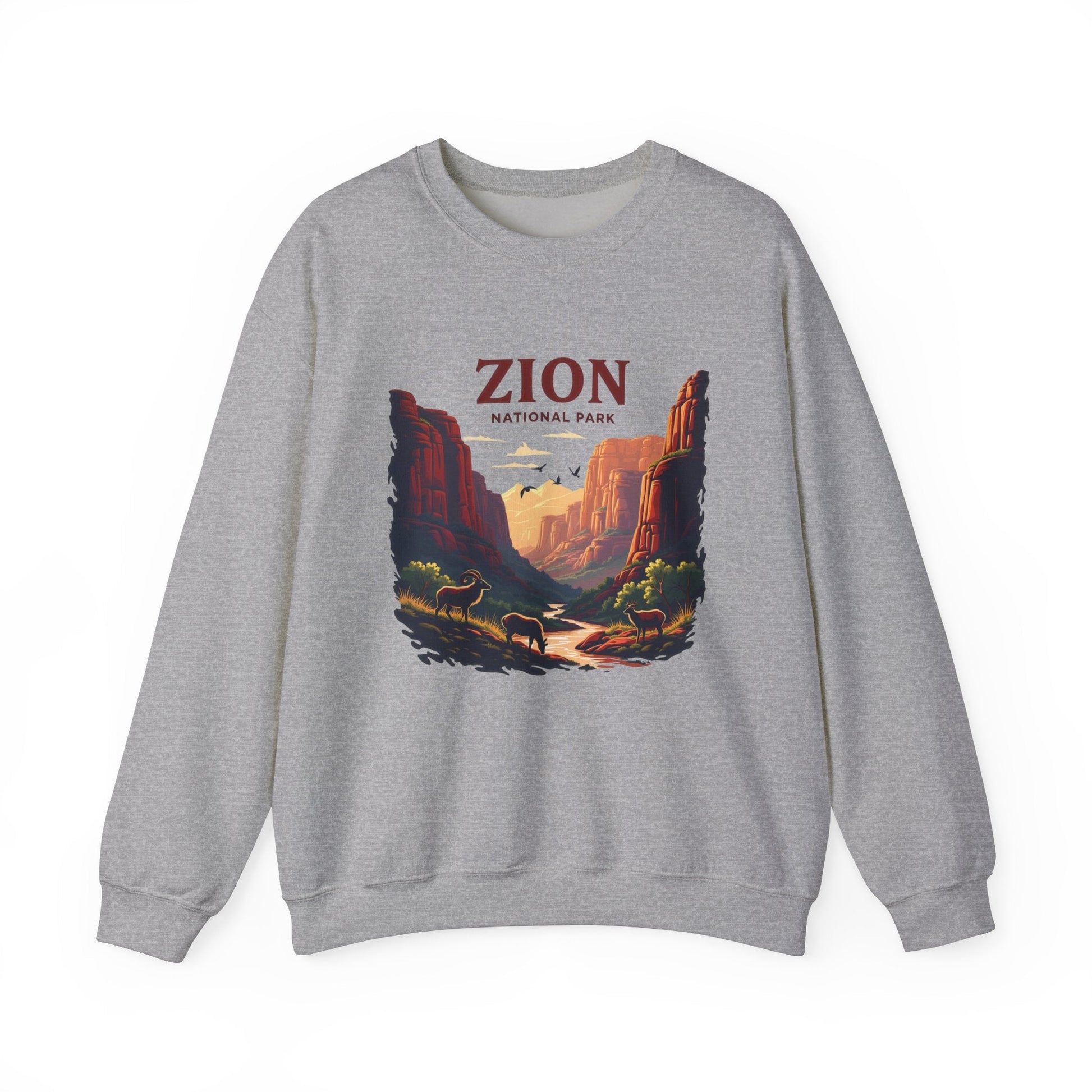 "Zion National Park" Sweatshirt - Sport Grey - Sloth & Duck
