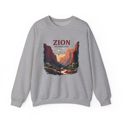 "Zion National Park" Sweatshirt - Sport Grey - Sloth & Duck