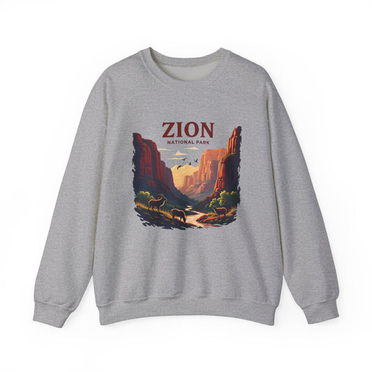 "Zion National Park" Sweatshirt - Sport Grey - Sloth & Duck