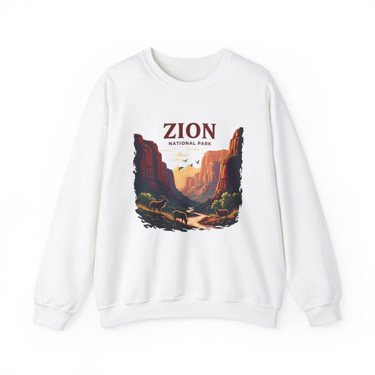 "Zion National Park" Sweatshirt - White - Sloth & Duck
