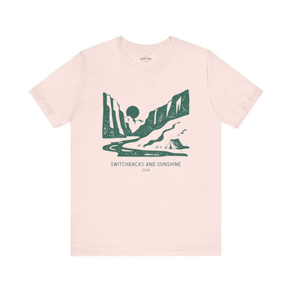Zion National Park T-Shirt | Switchbacks & Sunshine Adventure Tee - S - Sloth & Duck