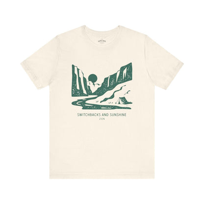 Zion National Park T-Shirt | Switchbacks & Sunshine Adventure Tee - S - Sloth & Duck