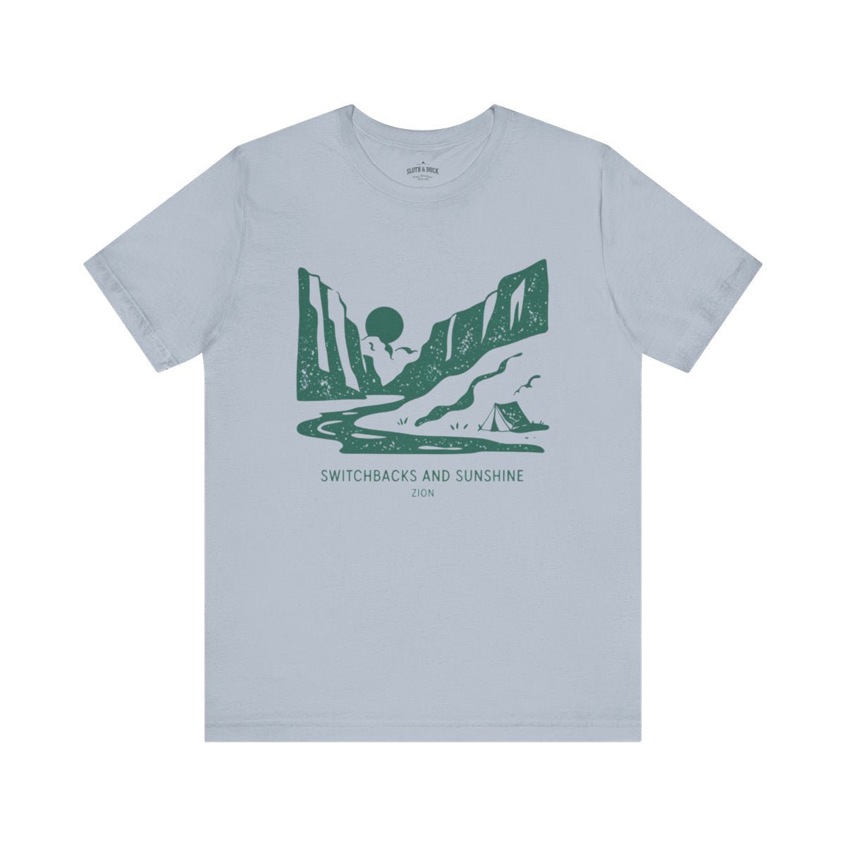 Zion National Park T-Shirt | Switchbacks & Sunshine Adventure Tee - S - Sloth & Duck