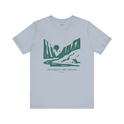 Zion National Park T-Shirt | Switchbacks & Sunshine Adventure Tee - S - Sloth & Duck