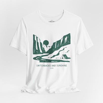 Zion National Park T-Shirt | Switchbacks & Sunshine Adventure Tee - S - Sloth & Duck