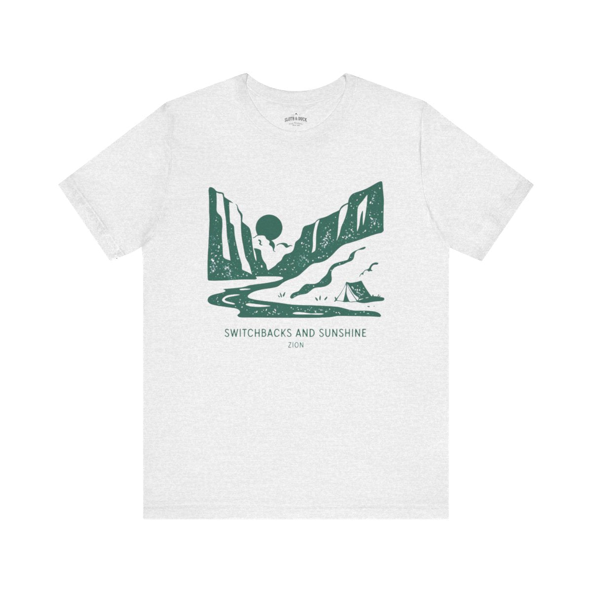 Zion National Park T-Shirt | Switchbacks & Sunshine Adventure Tee - S - Sloth & Duck