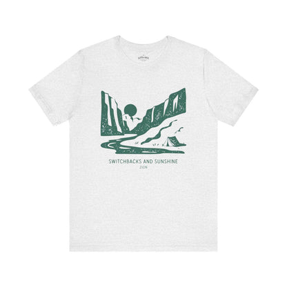 Zion National Park T-Shirt | Switchbacks & Sunshine Adventure Tee - S - Sloth & Duck